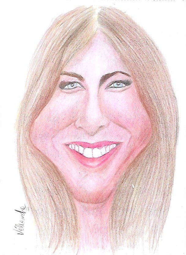Caricatura de Jennifer Aniston.