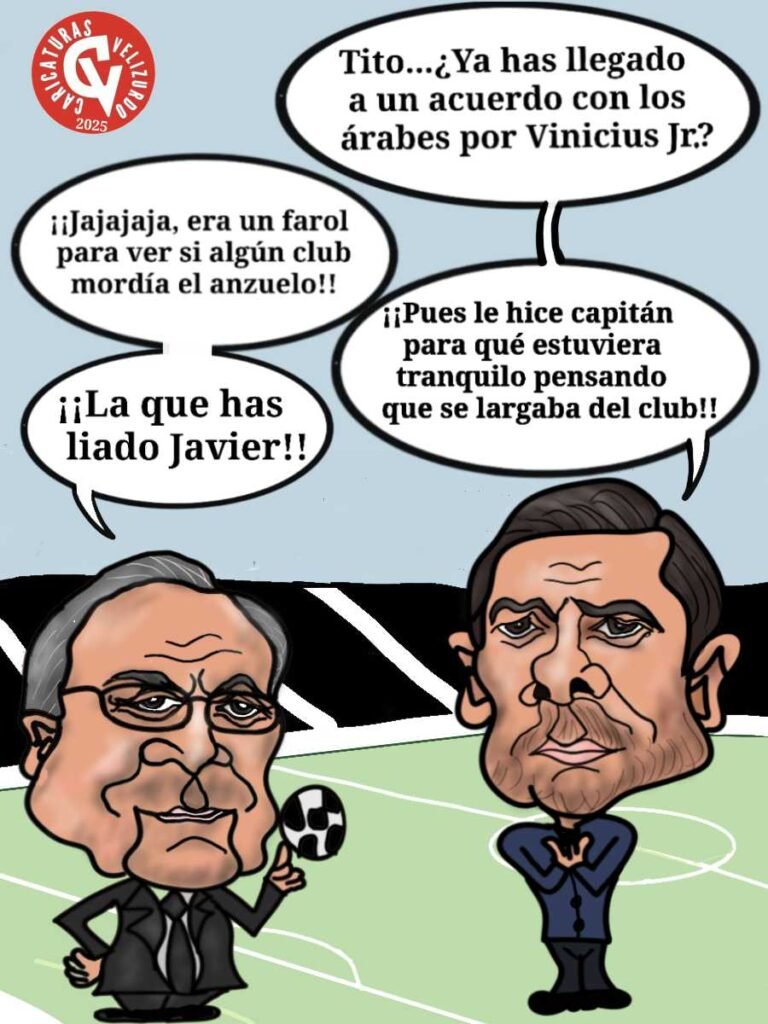 Viñeta de humor de Florentino Pérez y Xabi Alonso.