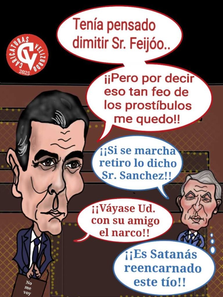 Viñeta de humor de Sánchez en el alambre.